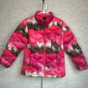 The North Face Girls XL 18 550 Fill Pink Brown White Down Ski Jacket Snowboard